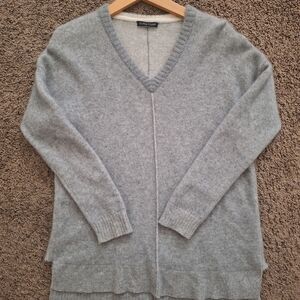 Eileen Fisher Soft Gray V-Neck Sweater